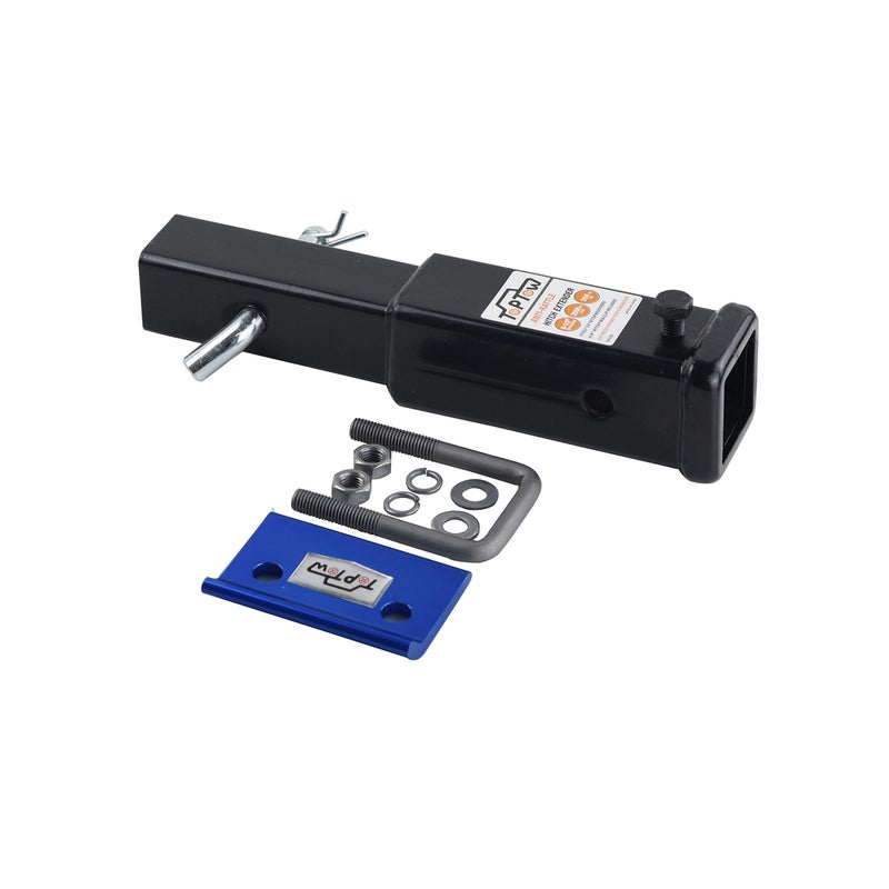 TOPTOW Hitch Extender, Fits for 2 inch Receiver, 8.5 inch Extension Length, Anti-Rattle Bolt, with Hitch Pin Kit and Anti Rattle Stabilizer - Image 5